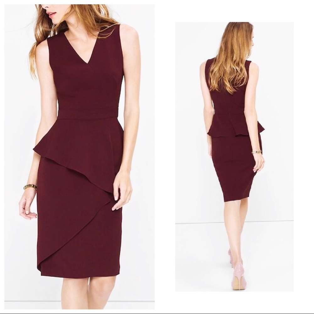 🍂 NWT Burgundy Peplum Dress | Size 12P